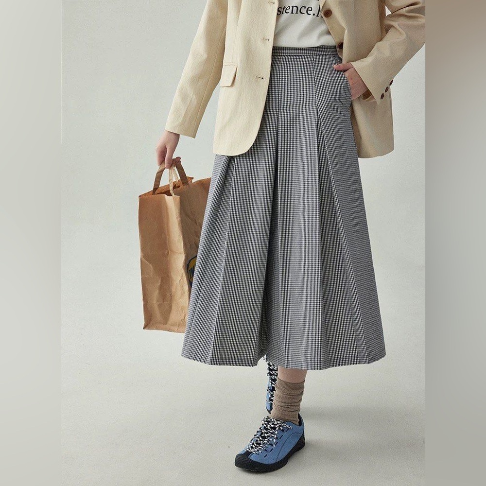 MAJE Pleated Prince of Wales Checked Woven
Culottes